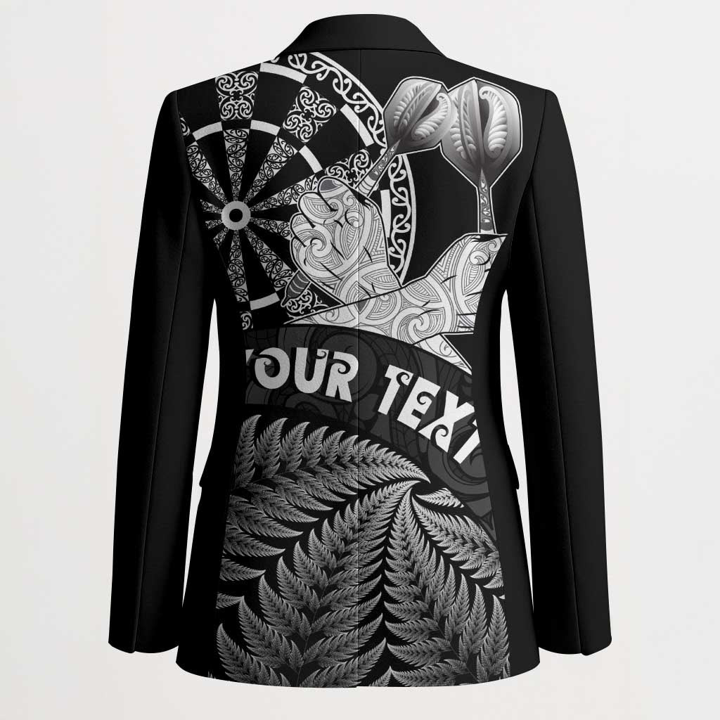 Personalised New Zealand Aotearoa Darts Masters Blazer Silver Fern and Maori Spirit - Polynesian Pride