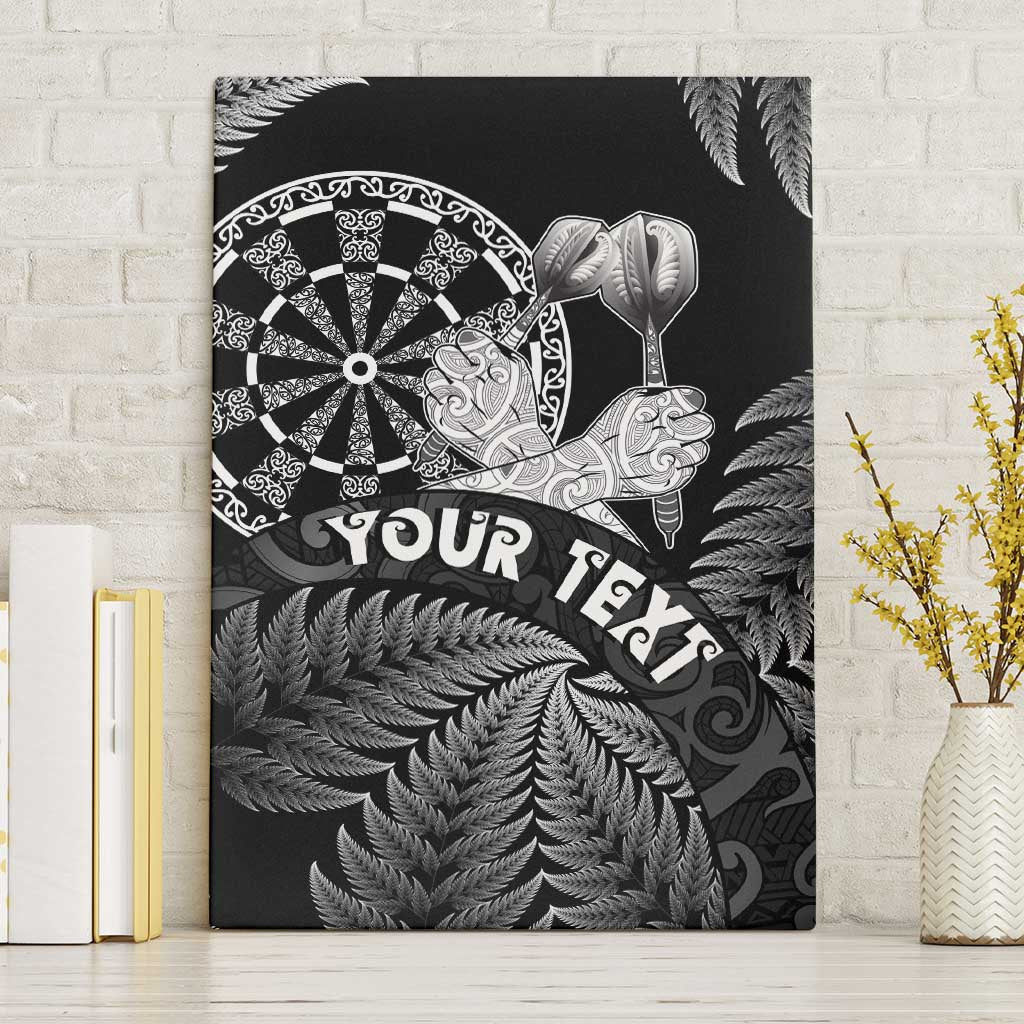 Personalised New Zealand Aotearoa Darts Masters Canvas Wall Art Silver Fern and Maori Spirit - Polynesian Pride
