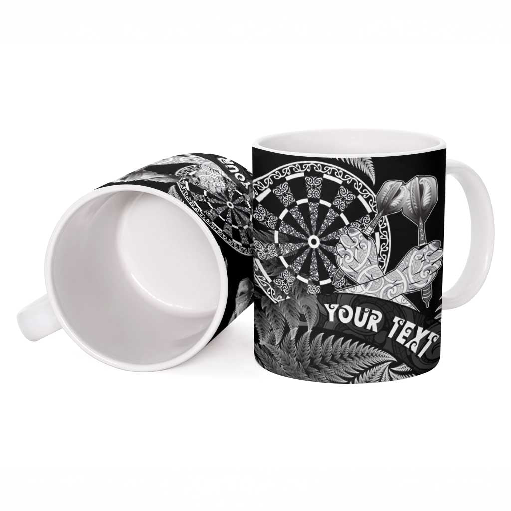 Personalised New Zealand Aotearoa Darts Masters Ceramic Mug Silver Fern and Maori Spirit - Polynesian Pride