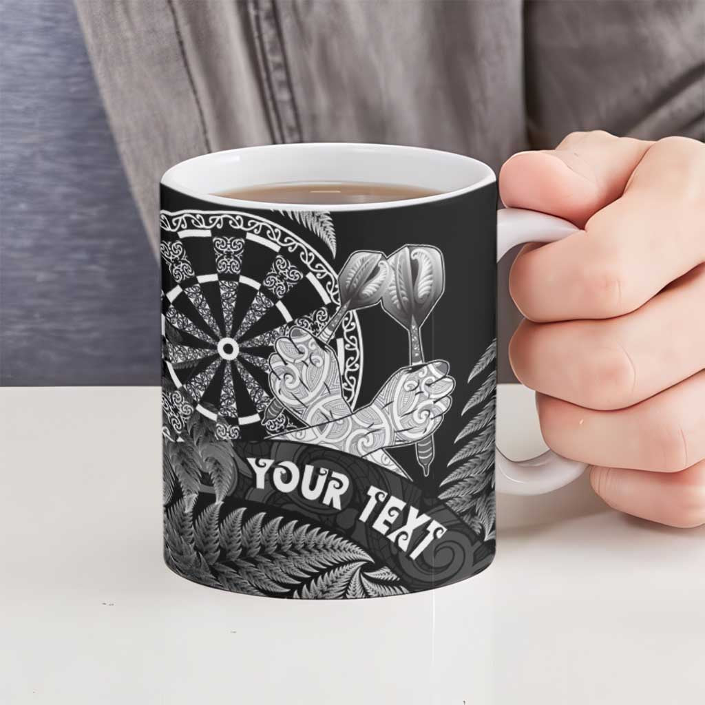 Personalised New Zealand Aotearoa Darts Masters Ceramic Mug Silver Fern and Maori Spirit - Polynesian Pride