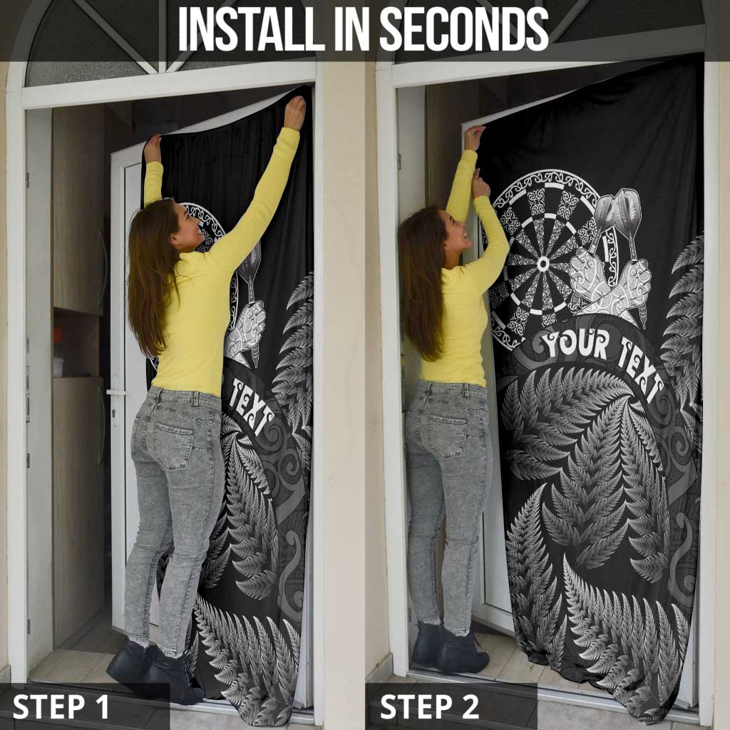 Personalised New Zealand Aotearoa Darts Masters Door Cover Silver Fern and Maori Spirit - Polynesian Pride