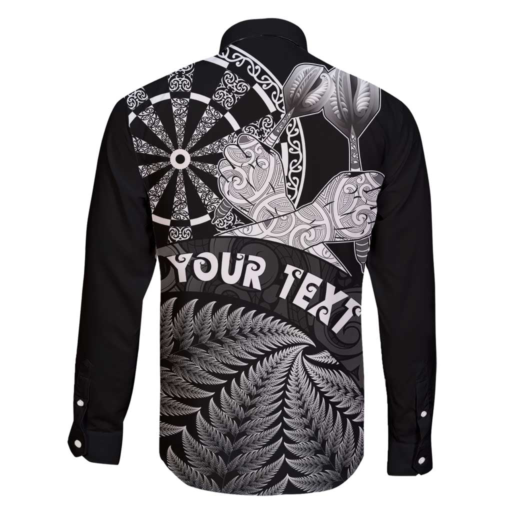 Personalised New Zealand Aotearoa Darts Masters Family Matching Short Sleeve Bodycon Dress and Hawaiian Shirt Silver Fern and Maori Spirit - Polynesian Pride