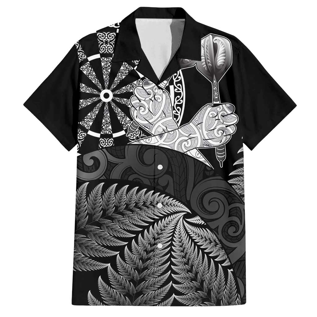 Personalised New Zealand Aotearoa Darts Masters Family Matching Summer Maxi Dress and Hawaiian Shirt Silver Fern and Maori Spirit - Polynesian Pride