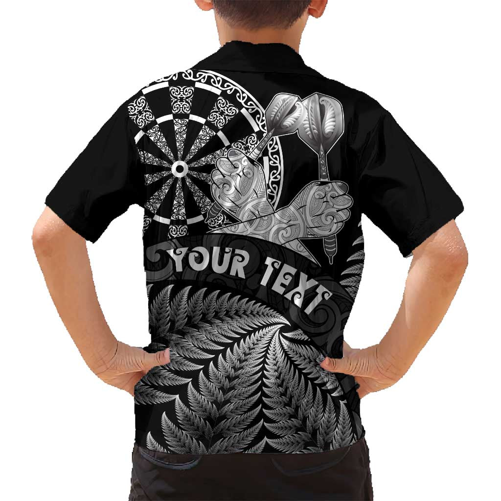 Personalised New Zealand Aotearoa Darts Masters Family Matching Tank Maxi Dress and Hawaiian Shirt Silver Fern and Maori Spirit - Polynesian Pride