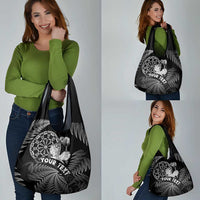 Personalised New Zealand Aotearoa Darts Masters Grocery Bag Silver Fern and Maori Spirit - Polynesian Pride