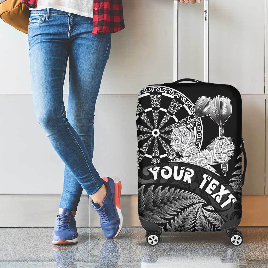 Personalised New Zealand Aotearoa Darts Masters Luggage Cover Silver Fern and Maori Spirit - Polynesian Pride