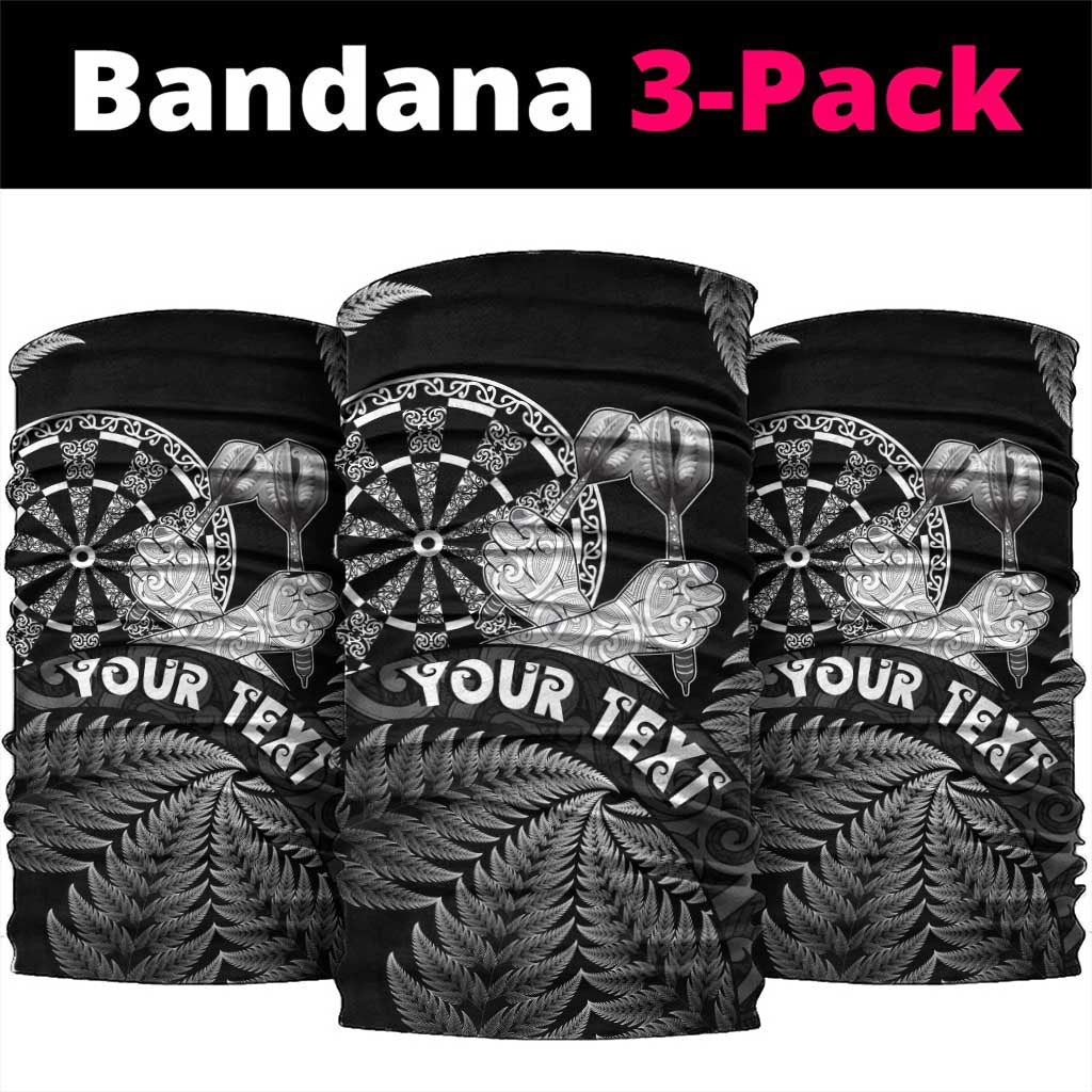 Personalised New Zealand Aotearoa Darts Masters Neck Gaiter Silver Fern and Maori Spirit - Polynesian Pride