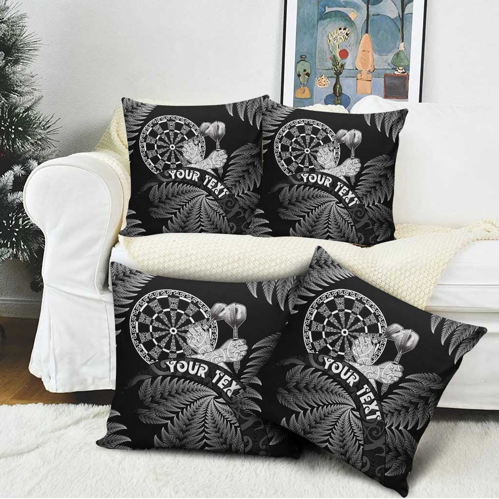 Personalised New Zealand Aotearoa Darts Masters Pillow Cover Silver Fern and Maori Spirit - Polynesian Pride