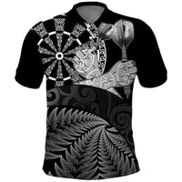 Personalised New Zealand Aotearoa Darts Masters Polo Shirt Silver Fern and Maori Spirit - Polynesian Pride