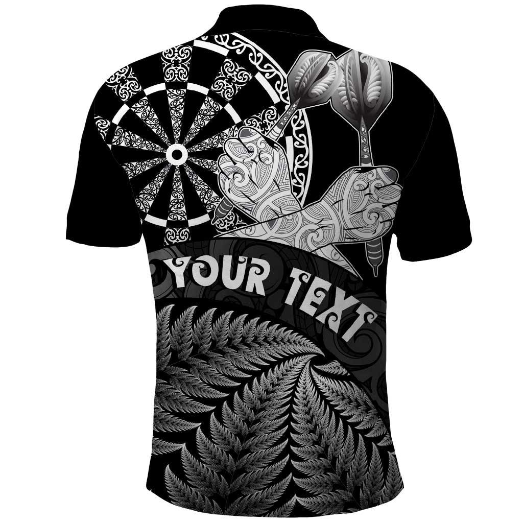 Personalised New Zealand Aotearoa Darts Masters Polo Shirt Silver Fern and Maori Spirit - Polynesian Pride