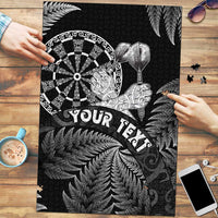 Personalised New Zealand Aotearoa Darts Masters Puzzle Silver Fern and Maori Spirit - Polynesian Pride