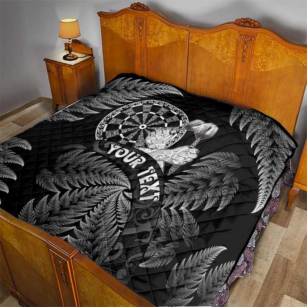Personalised New Zealand Aotearoa Darts Masters Quilt Silver Fern and Maori Spirit - Polynesian Pride