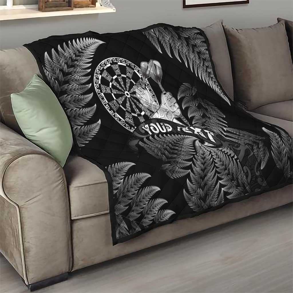 Personalised New Zealand Aotearoa Darts Masters Quilt Silver Fern and Maori Spirit - Polynesian Pride