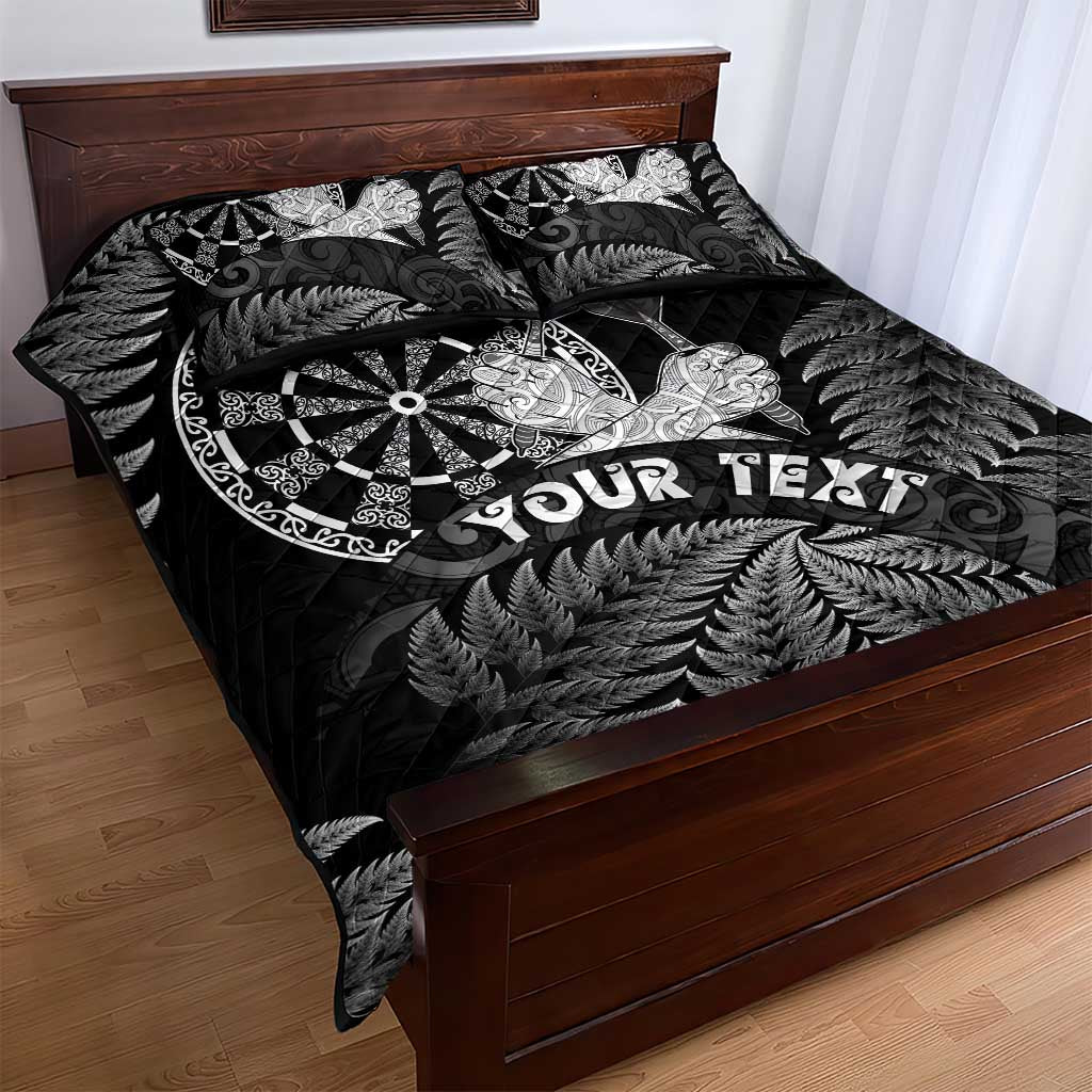 Personalised New Zealand Aotearoa Darts Masters Quilt Bed Set Silver Fern and Maori Spirit - Polynesian Pride