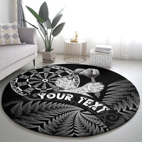 Personalised New Zealand Aotearoa Darts Masters Round Carpet Silver Fern and Maori Spirit - Polynesian Pride