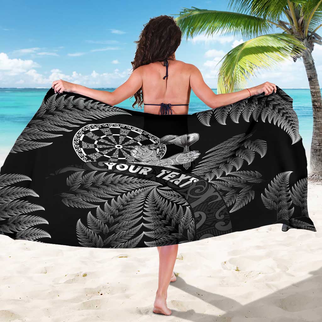 Personalised New Zealand Aotearoa Darts Masters Sarong Silver Fern and Maori Spirit - Polynesian Pride