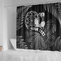 Personalised New Zealand Aotearoa Darts Masters Shower Curtain Silver Fern and Maori Spirit - Polynesian Pride