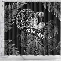 Personalised New Zealand Aotearoa Darts Masters Shower Curtain Silver Fern and Maori Spirit - Polynesian Pride