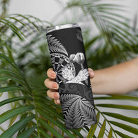 Personalised New Zealand Aotearoa Darts Masters Skinny Tumbler Silver Fern and Maori Spirit - Polynesian Pride