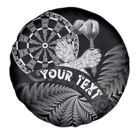 Personalised New Zealand Aotearoa Darts Masters Spare Tire Cover Silver Fern and Maori Spirit - Polynesian Pride