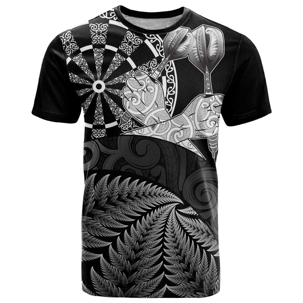 Personalised New Zealand Aotearoa Darts Masters T Shirt Silver Fern and Maori Spirit - Polynesian Pride