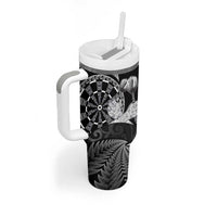 Personalised New Zealand Aotearoa Darts Masters Tumbler With Handle Silver Fern and Maori Spirit - Polynesian Pride