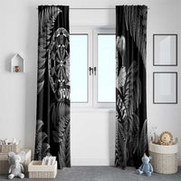 Personalised New Zealand Aotearoa Darts Masters Window Curtain Silver Fern and Maori Spirit - Polynesian Pride