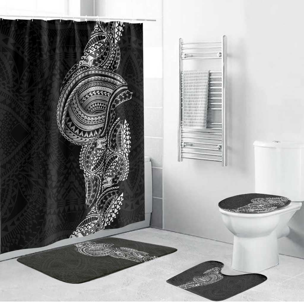 Traditional Polynesian Art Tattoos Bathroom Set Black Color LT03 Bathroom Set (4 pcs) Black - Polynesian Pride