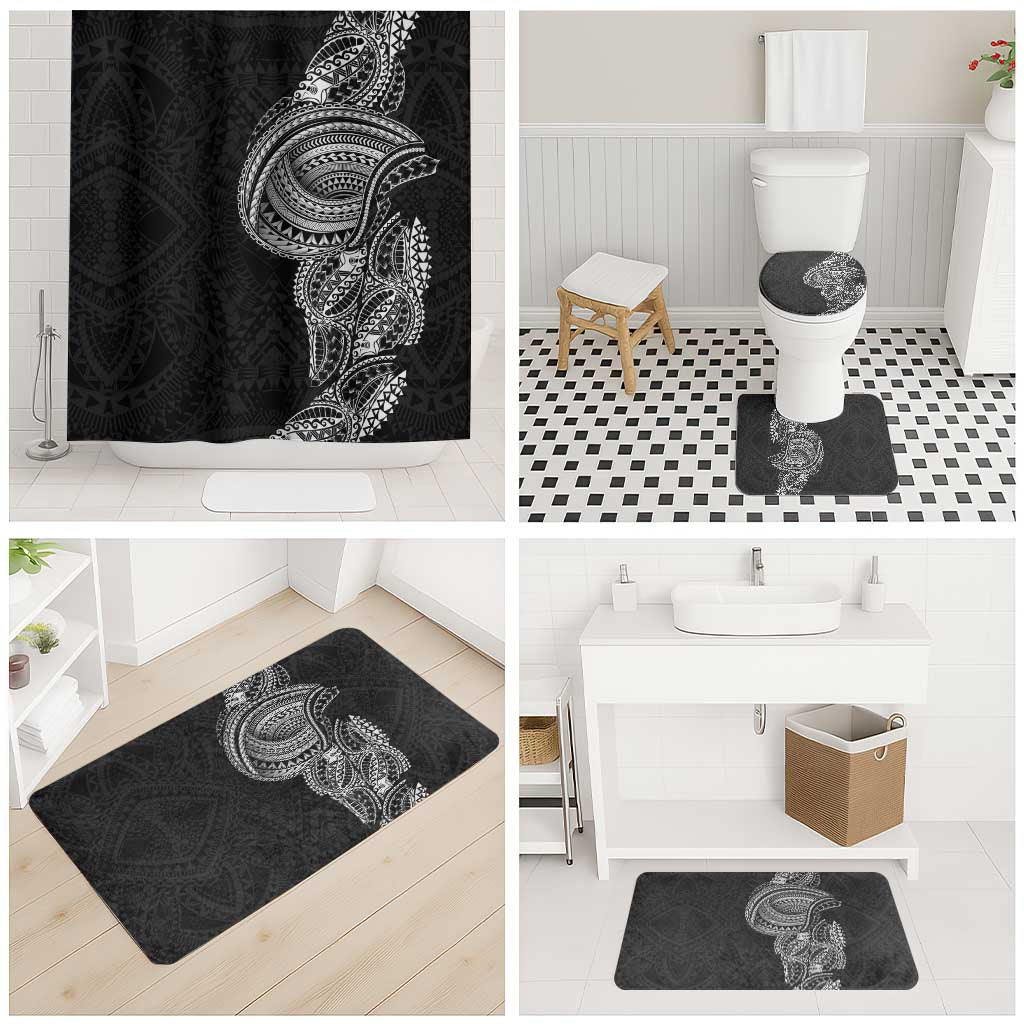 Traditional Polynesian Art Tattoos Bathroom Set Black Color - Polynesian Pride