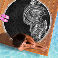 Traditional Polynesian Art Tattoos Beach Blanket Black Color - Polynesian Pride