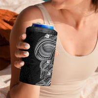 Traditional Polynesian Art Tattoos 4 in 1 Can Cooler Tumbler Black Color - Polynesian Pride