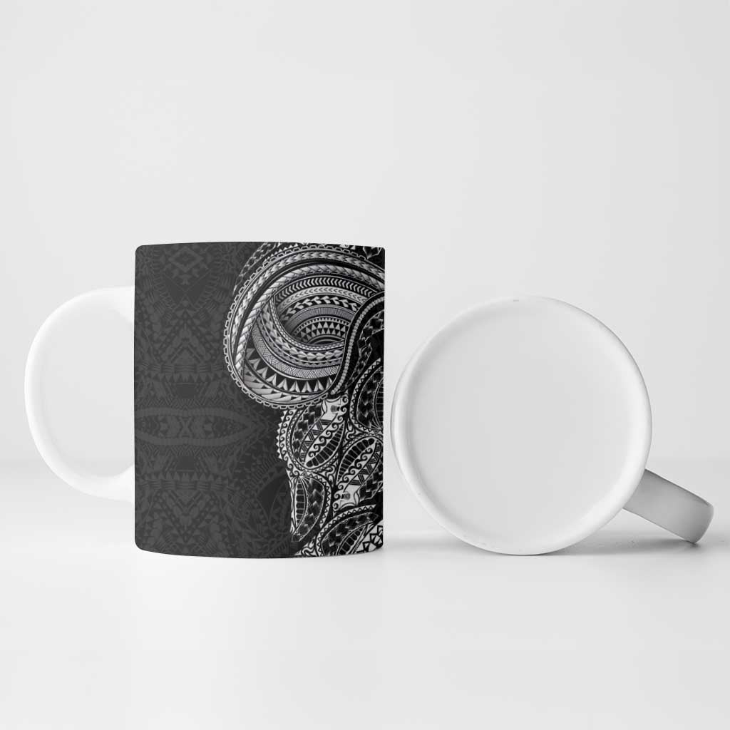 Traditional Polynesian Art Tattoos Ceramic Mug Black Color - Polynesian Pride