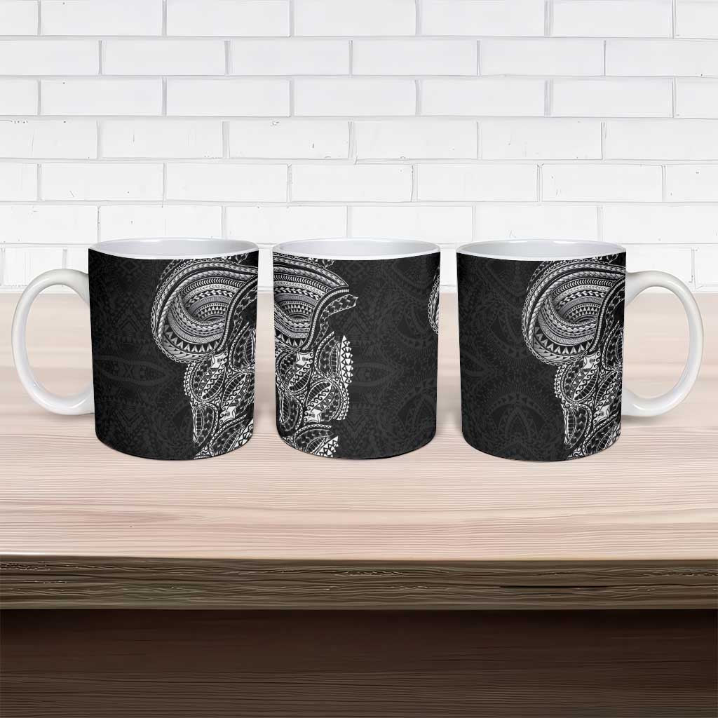 Traditional Polynesian Art Tattoos Ceramic Mug Black Color - Polynesian Pride
