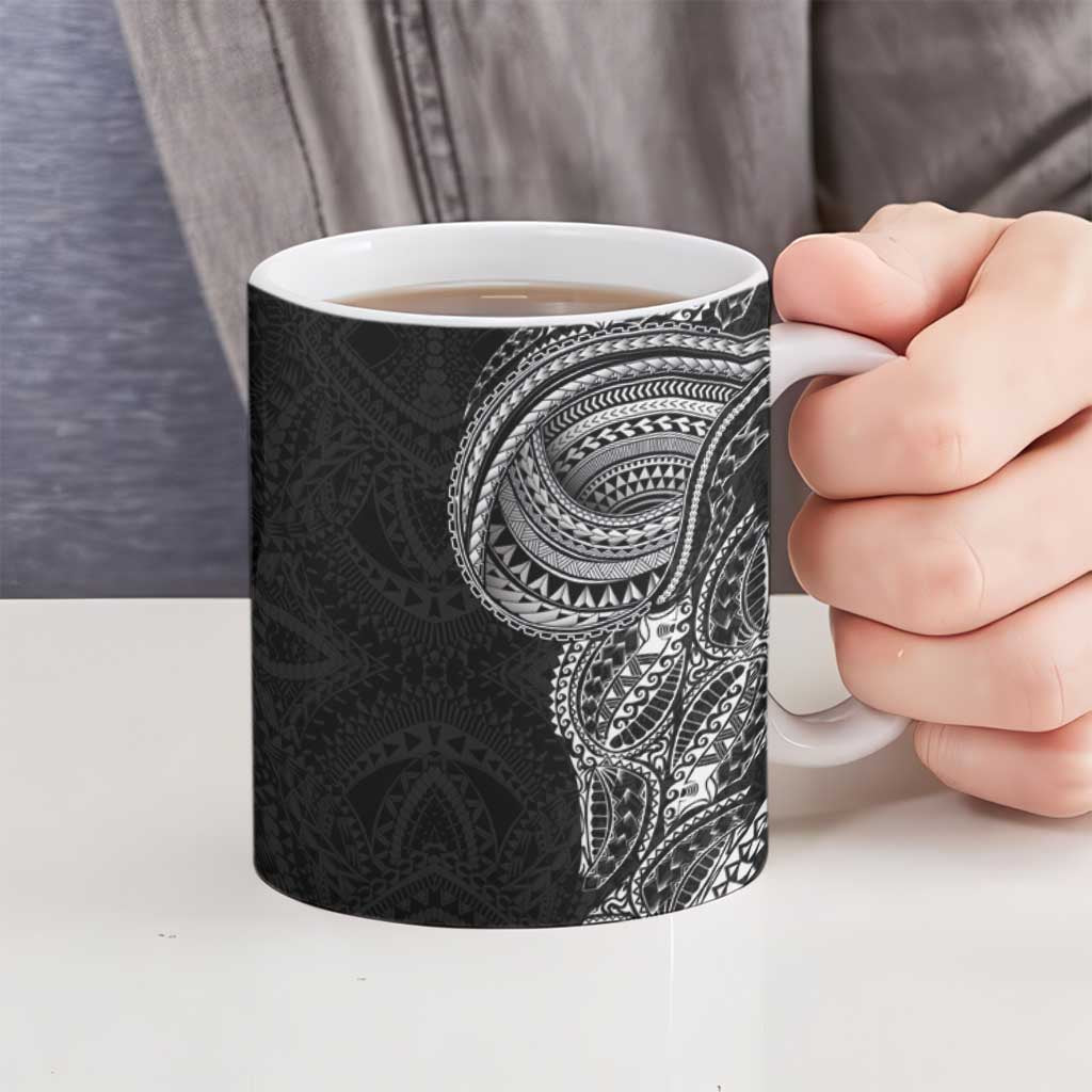 Traditional Polynesian Art Tattoos Ceramic Mug Black Color - Polynesian Pride