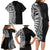 Traditional Polynesian Art Tattoos Family Matching Long Sleeve Bodycon Dress and Hawaiian Shirt Black Color - Polynesian Pride