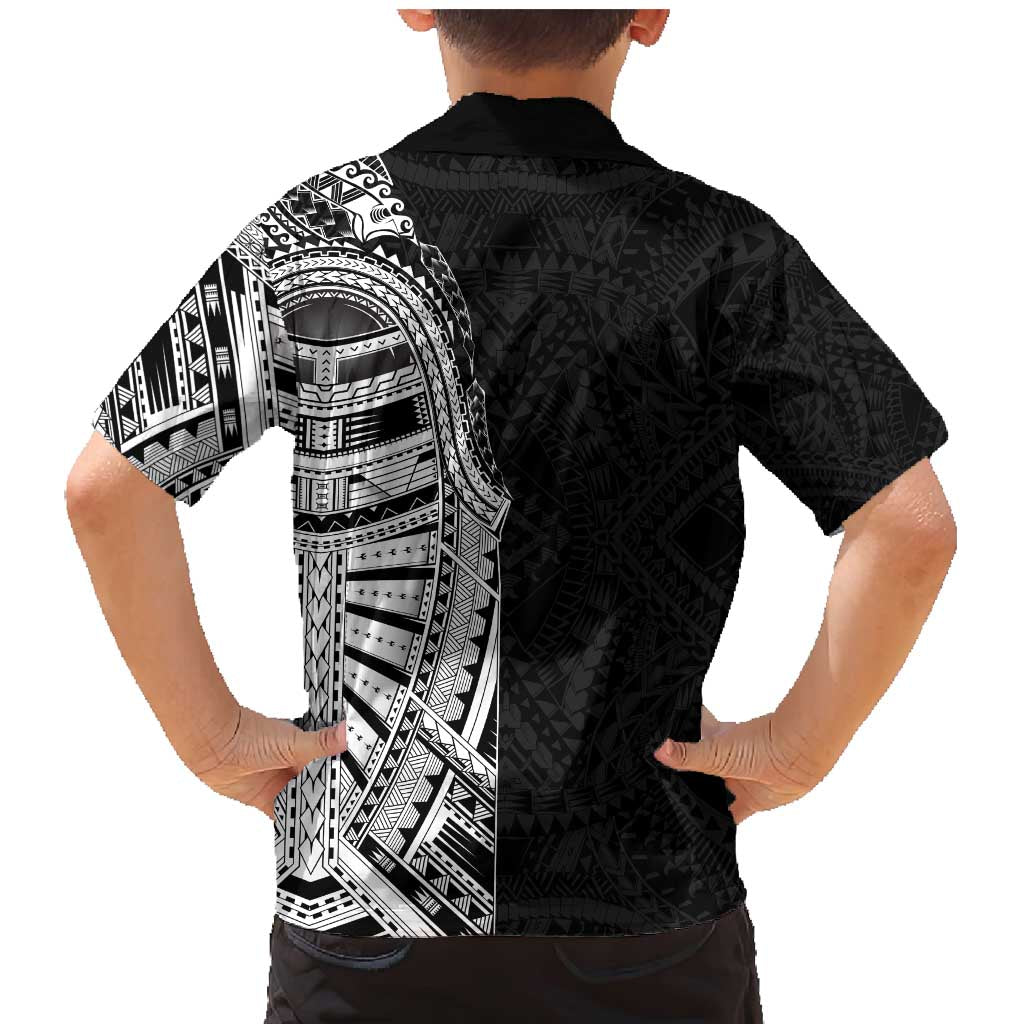 Traditional Polynesian Art Tattoos Family Matching Mermaid Dress and Hawaiian Shirt Black Color - Polynesian Pride
