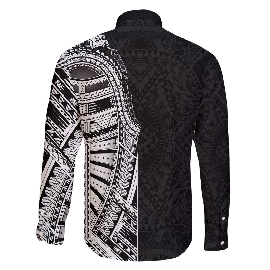 Traditional Polynesian Art Tattoos Family Matching Mermaid Dress and Hawaiian Shirt Black Color - Polynesian Pride