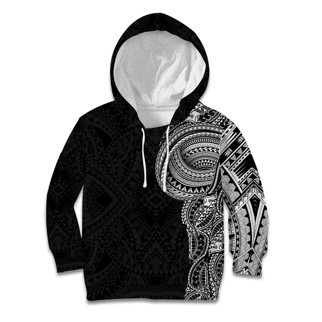 Traditional Polynesian Art Tattoos Kid Hoodie Black Color - Polynesian Pride