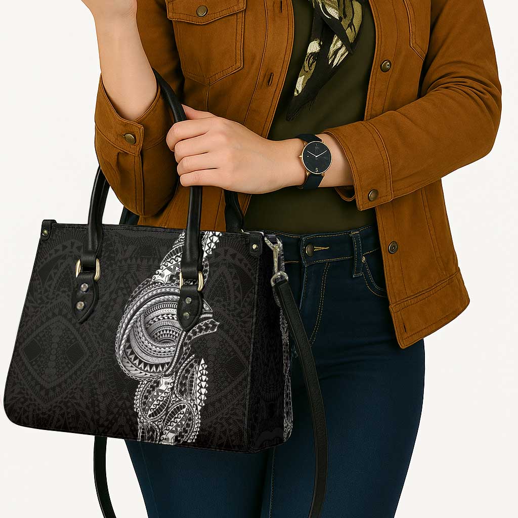 Traditional Polynesian Art Tattoos Leather Bag Black Color - Polynesian Pride