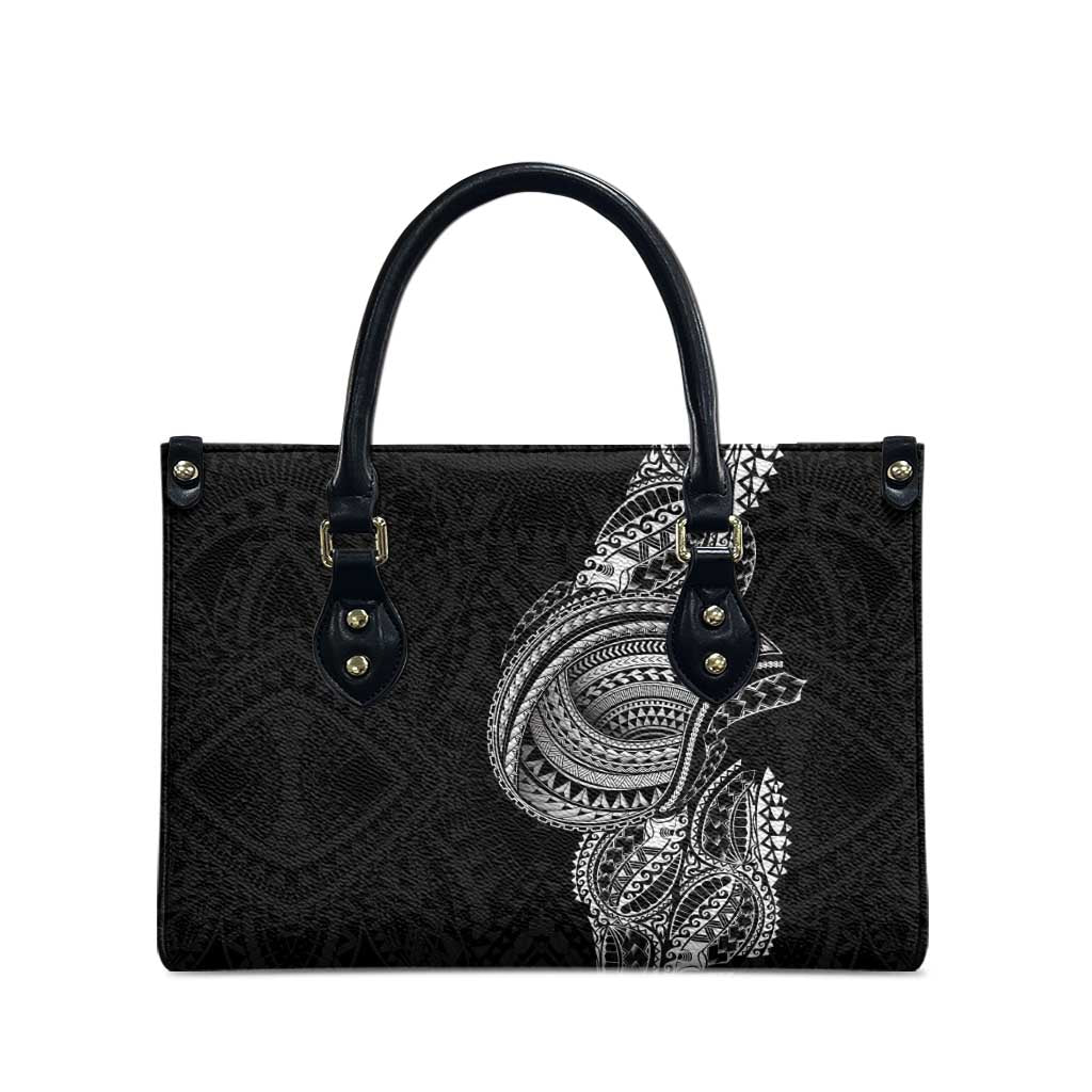 Traditional Polynesian Art Tattoos Leather Bag Black Color - Polynesian Pride