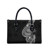 Traditional Polynesian Art Tattoos Leather Bag Black Color - Polynesian Pride