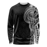 Traditional Polynesian Art Tattoos Long Sleeve Shirt Black Color - Polynesian Pride