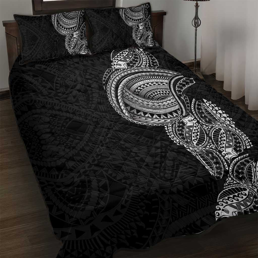 Traditional Polynesian Art Tattoos Quilt Bed Set Black Color LT03 Black - Polynesian Pride