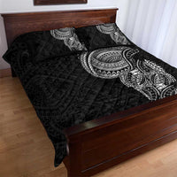 Traditional Polynesian Art Tattoos Quilt Bed Set Black Color - Polynesian Pride