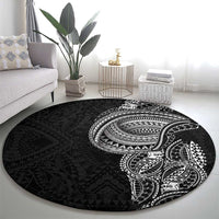 Traditional Polynesian Art Tattoos Round Carpet Black Color - Polynesian Pride