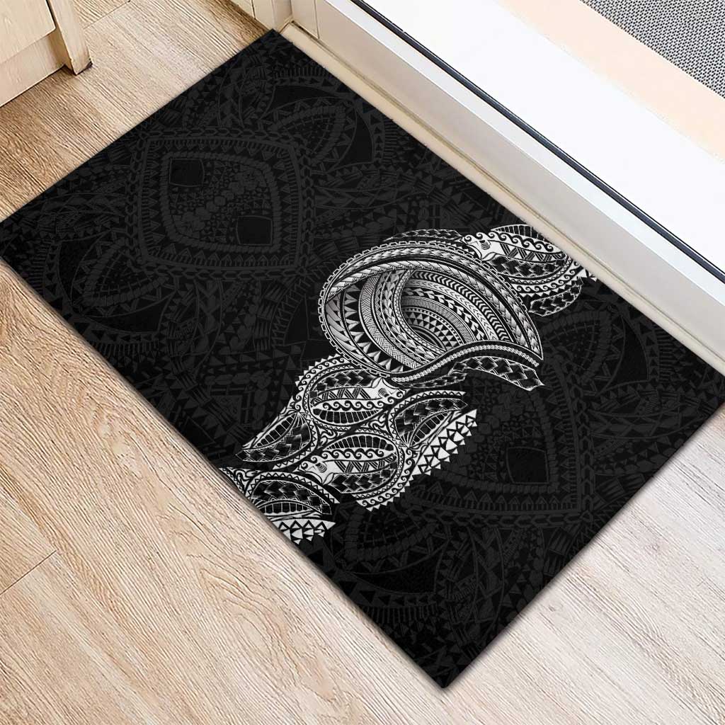 Traditional Polynesian Art Tattoos Rubber Doormat Black Color - Polynesian Pride