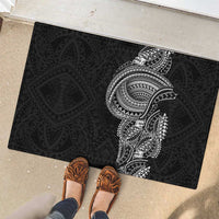 Traditional Polynesian Art Tattoos Rubber Doormat Black Color - Polynesian Pride