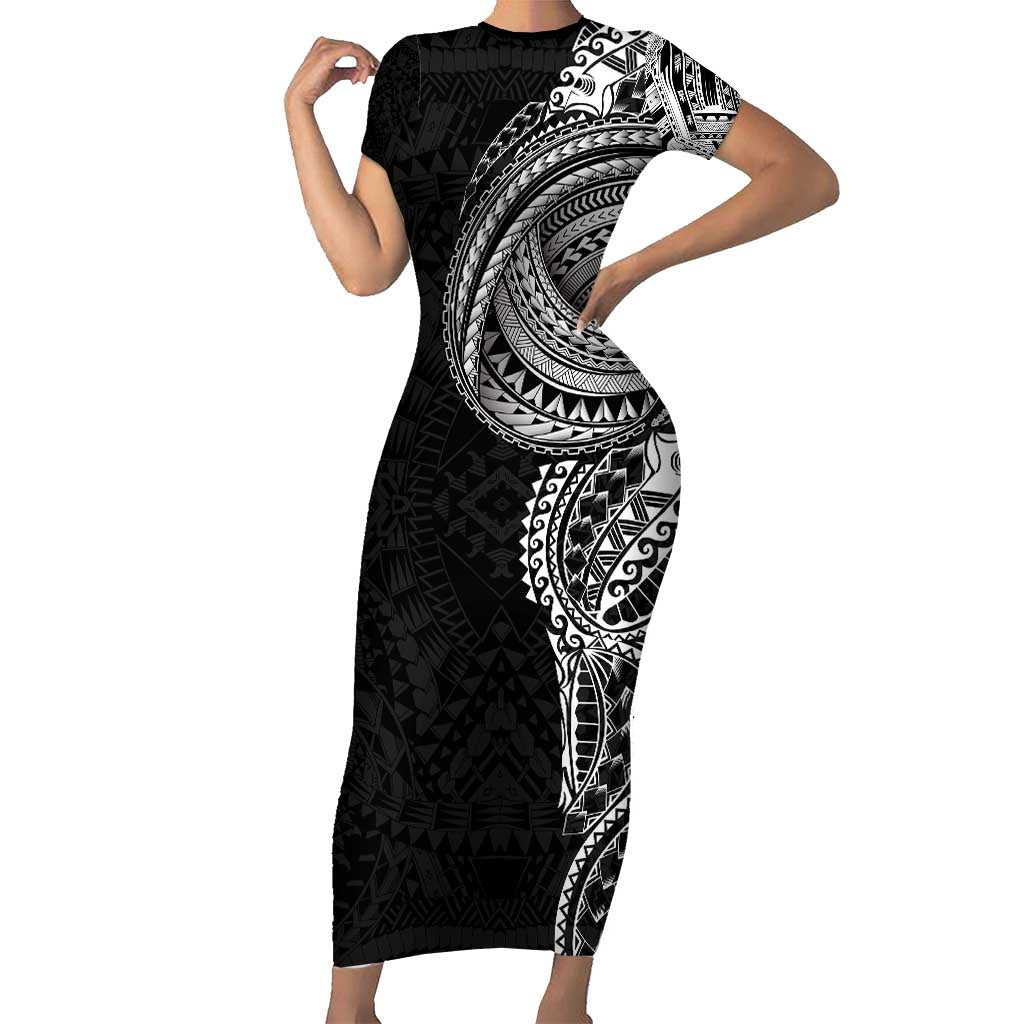 Short Sleeve Bodycon Dress Modern Silhouette, Cultural Soul - Polynesian Pride Short Sleeve Bodycon Dress Modern Silhouette, Cultural Soul - Polynesian Pride