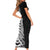 Traditional Polynesian Art Tattoos Short Sleeve Bodycon Dress Black Color - Polynesian Pride