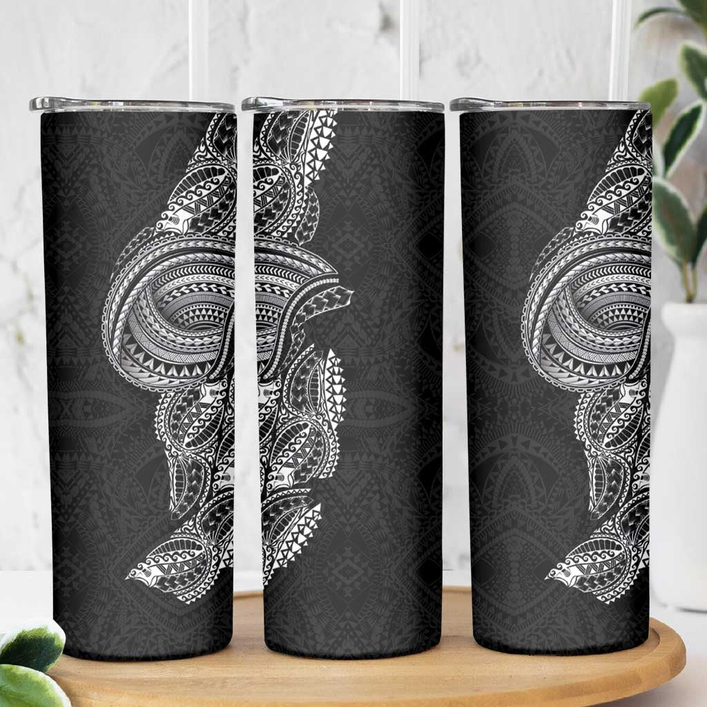 Traditional Polynesian Art Tattoos Skinny Tumbler Black Color - Polynesian Pride